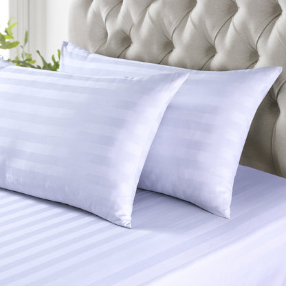 Luxury Satin Stripe Pillow Case Pair – Elegant Case for Pillows