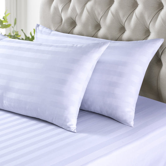 Luxury Satin Stripe Pillows Case Pair